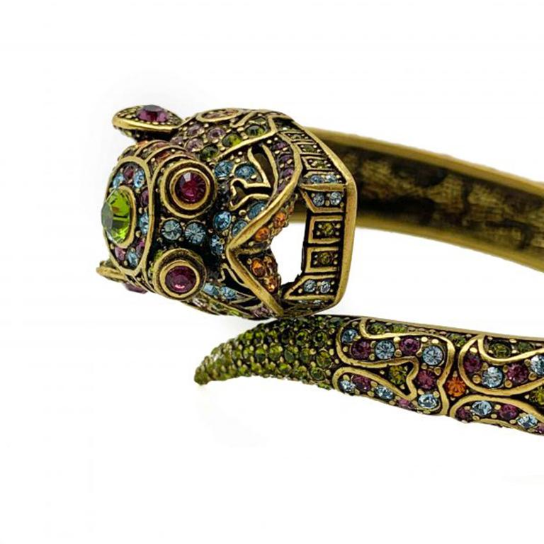 Women's Retro Heidi Daus Dragon Cuff With Colourful Crystal Detailing 2000s