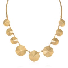Retro hexagonal plaque necklace