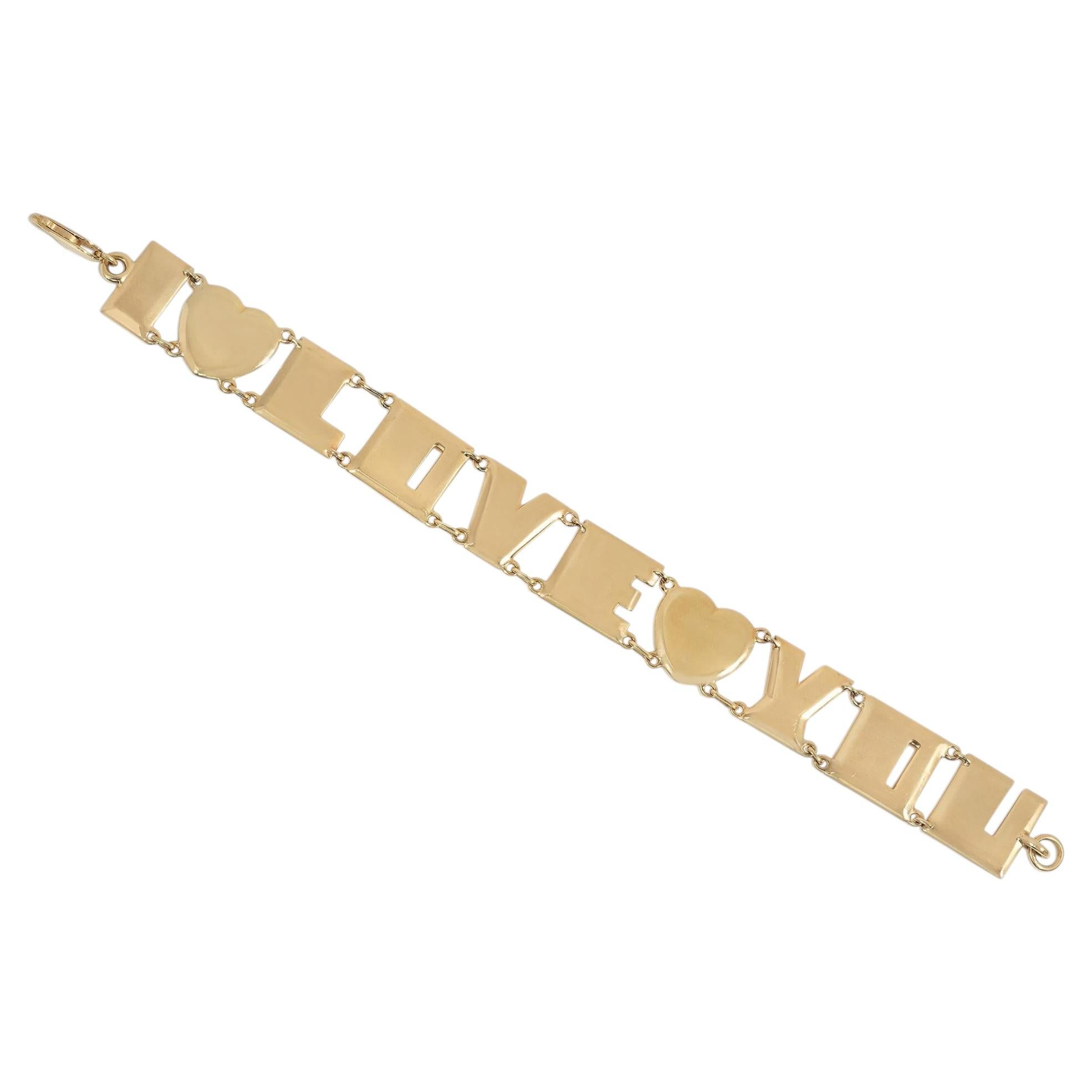 Retro "I Love You" bracelet For Sale