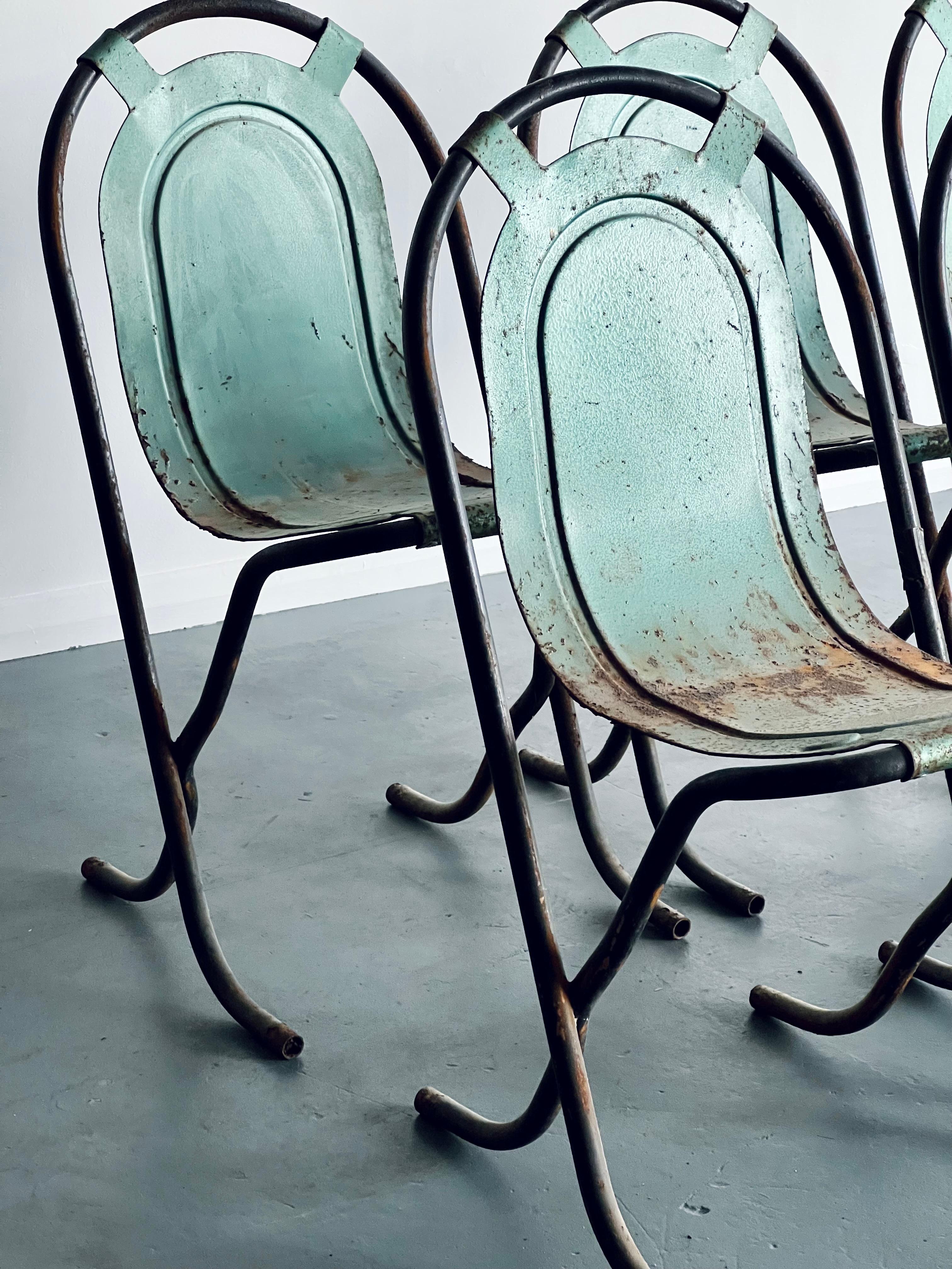 Retro Industrial Metal Reclaimed Sebel Stakabye Set of Six Dining