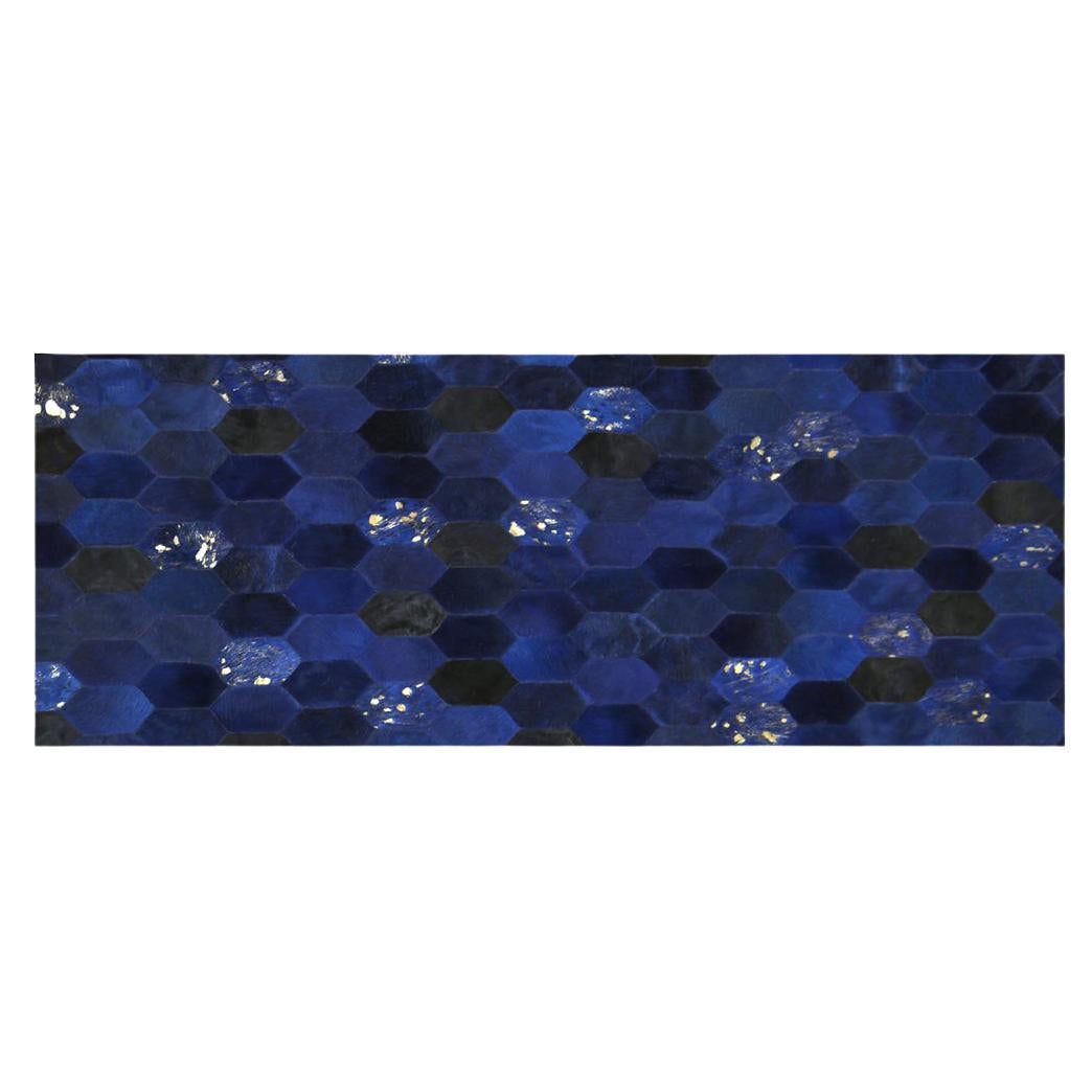 Retro Inspired Customizable Hornet Blue Cowhide Runner Small