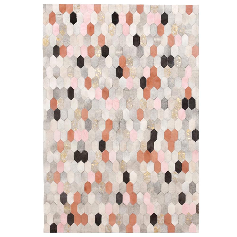 Retro Inspired Customizable Hornet Desert Landscape Cowhide Floor Rug XX-Large