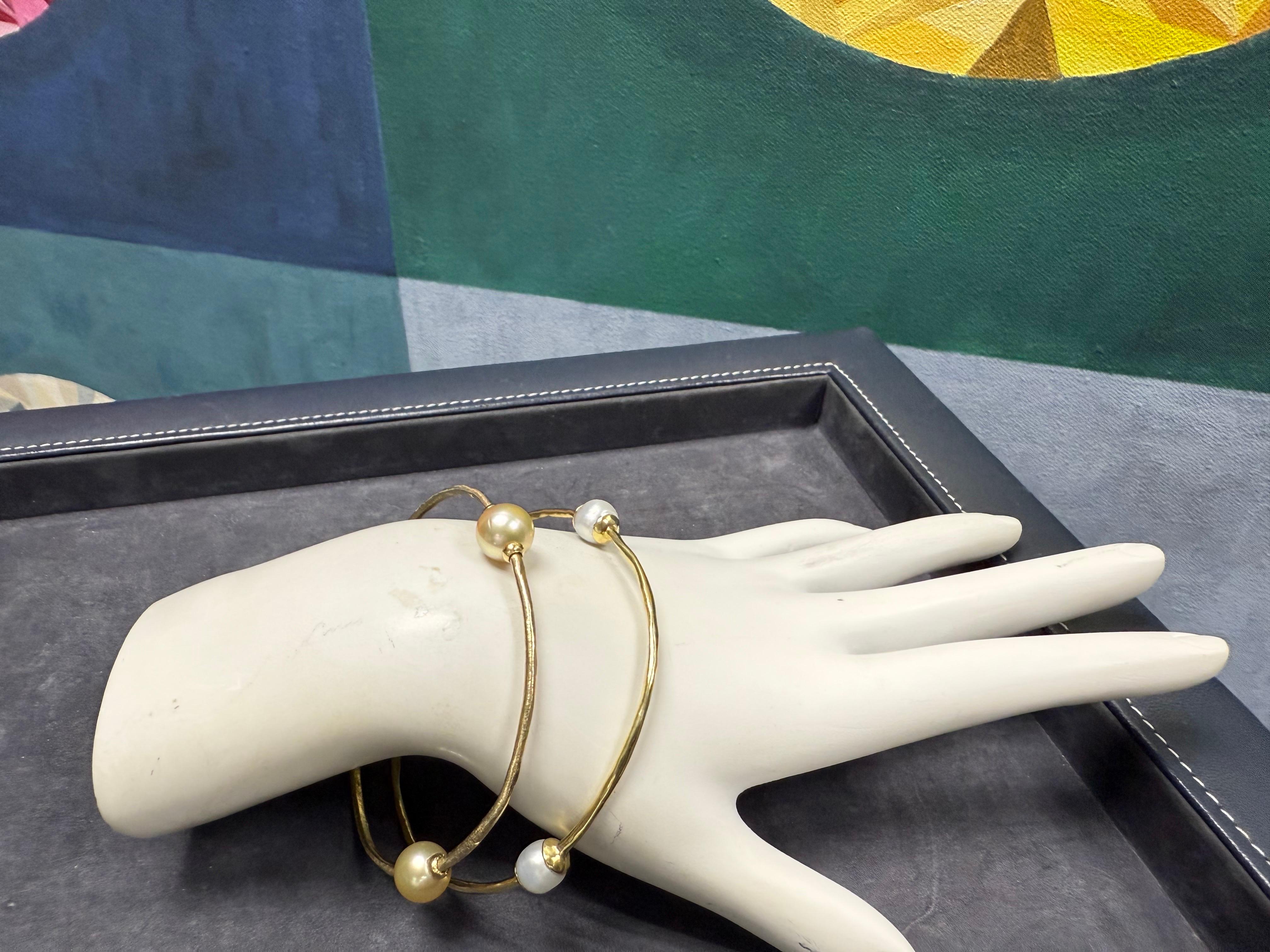 Rétro Bracciale retro Ippolita in oro giallo con perle dei mari del sud Made in Italy in vendita