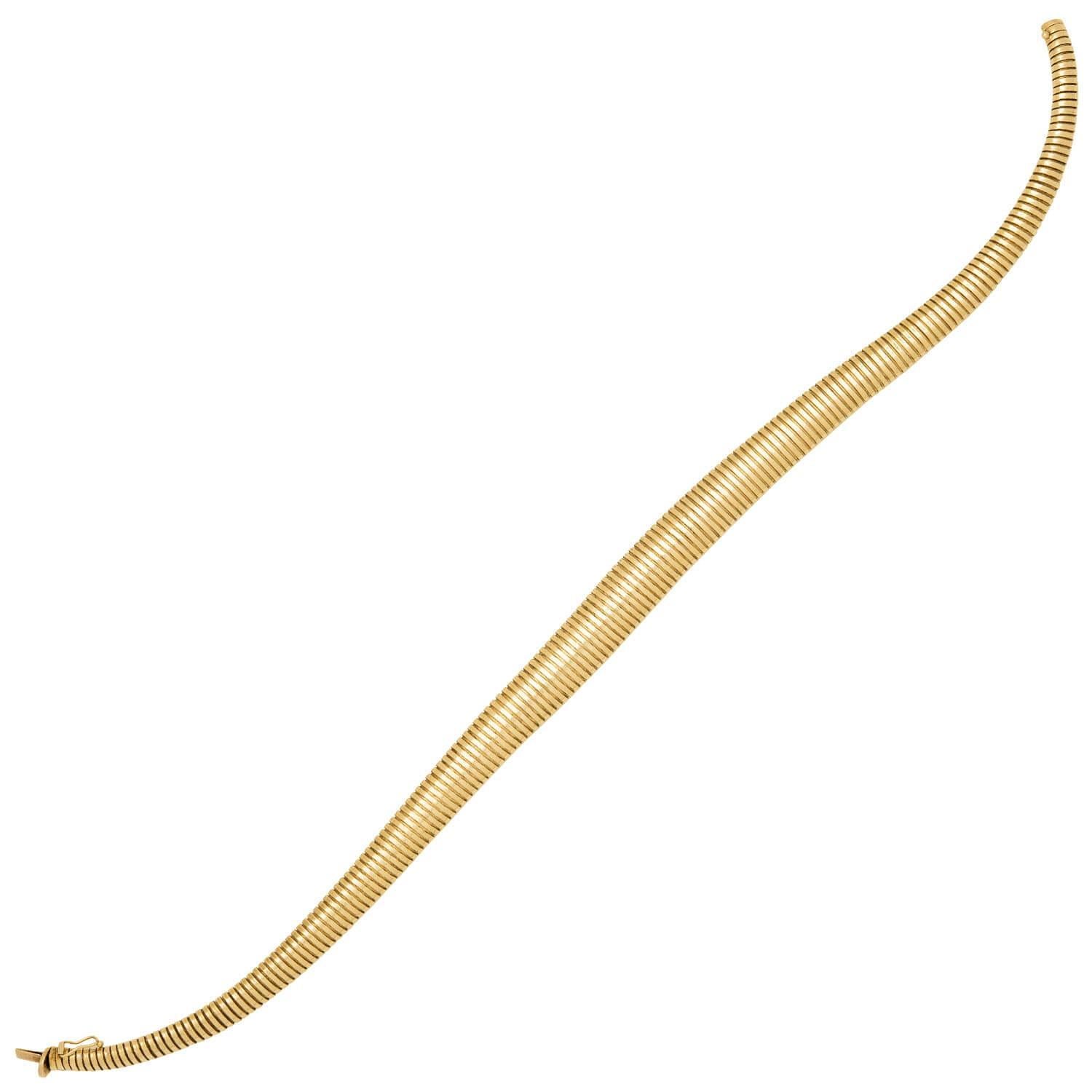 Retro Italian 14k Gooseneck Chain Necklace In Good Condition For Sale In Narberth, PA