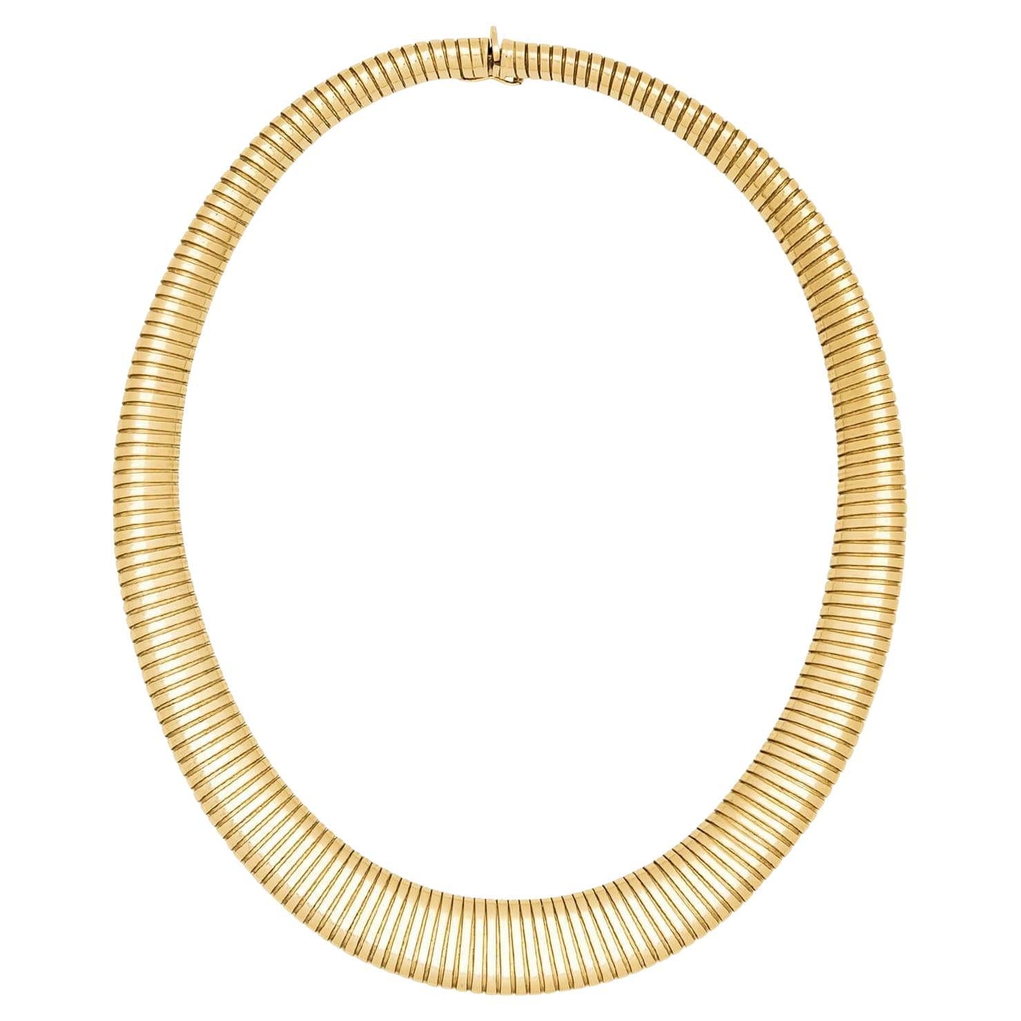 Collar de cadena de cuello de cisne retro italiano de 14k en venta