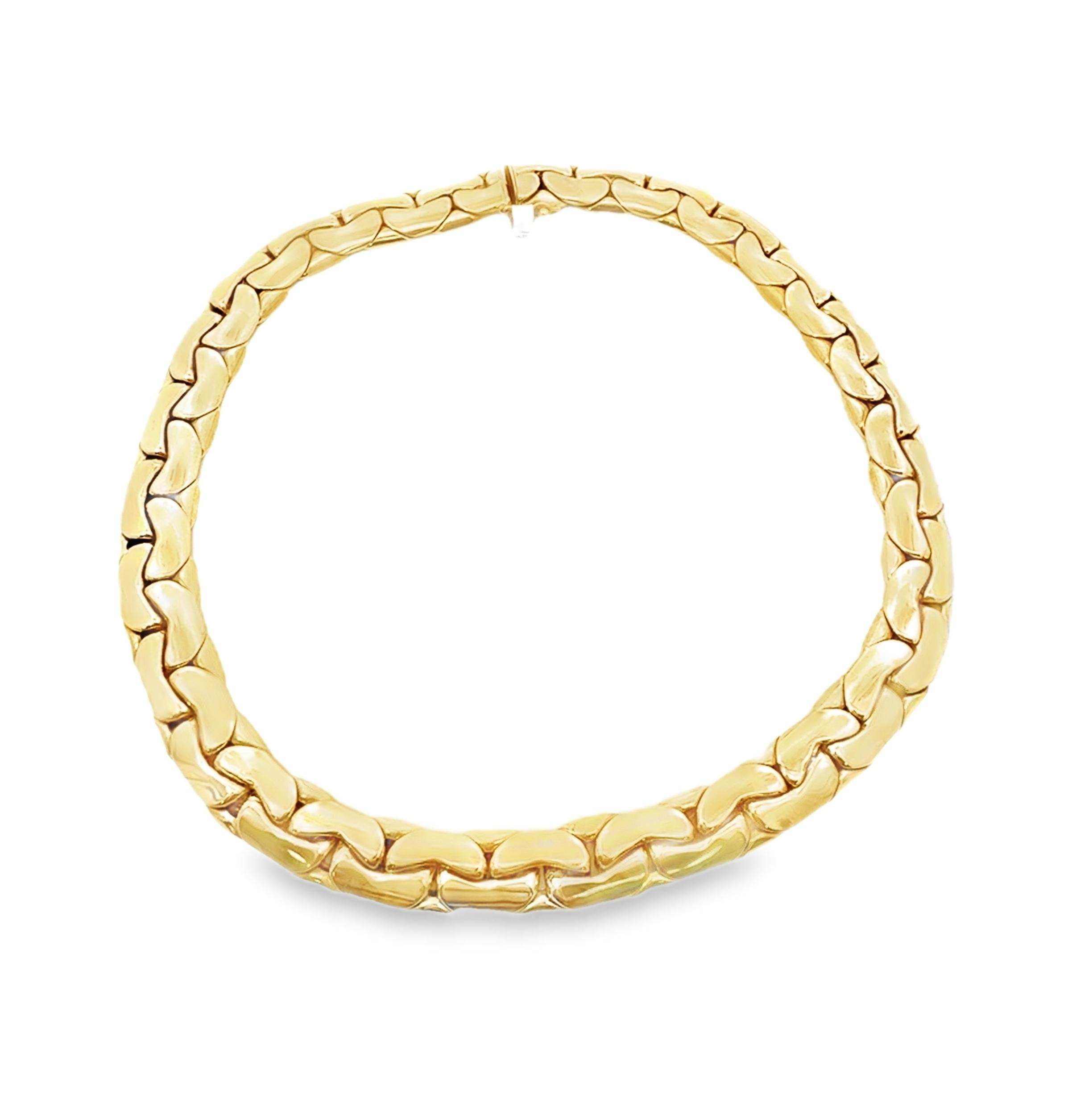 Collana a fagiolo retrò in oro giallo 14K A Link in vendita 5