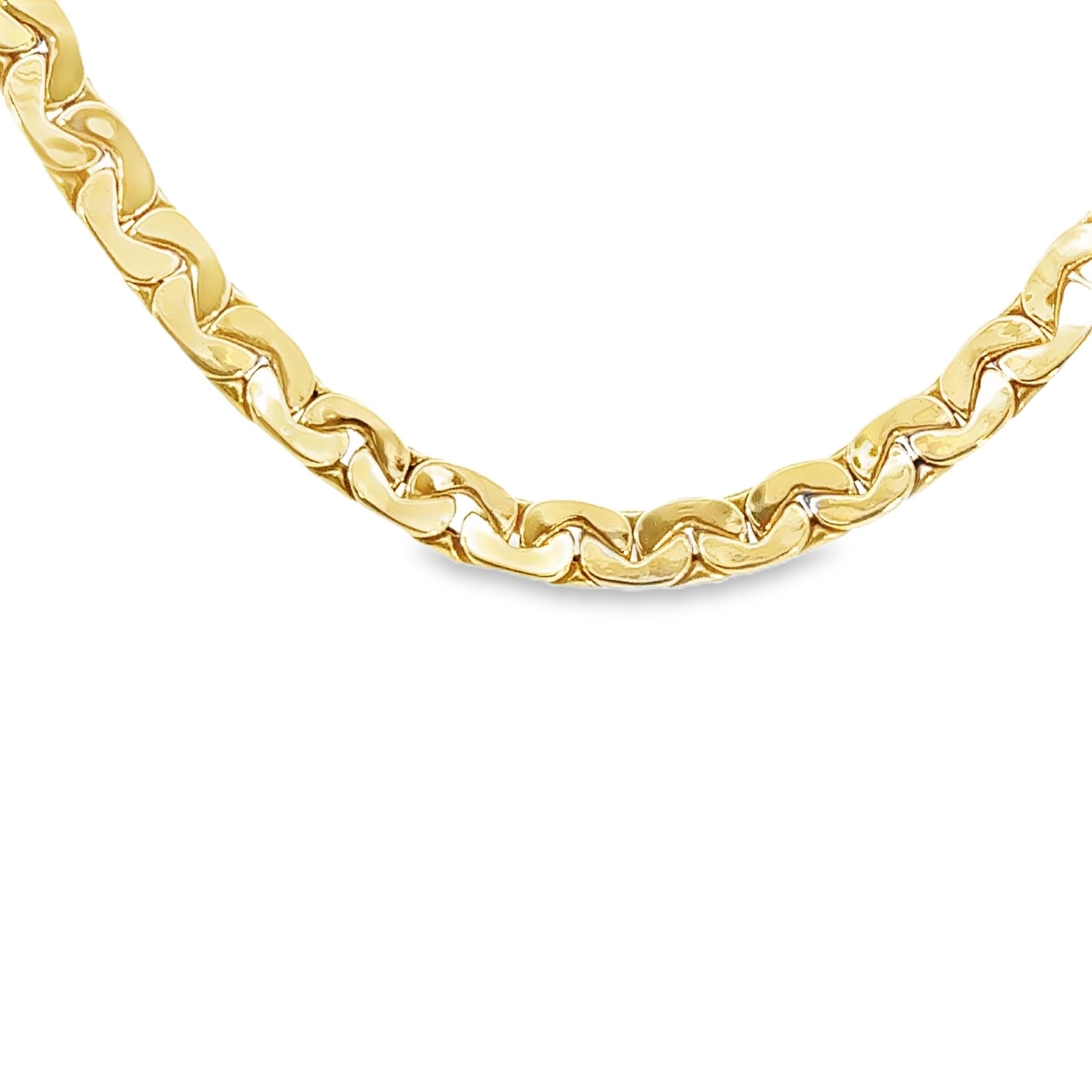 Collana a fagiolo retrò in oro giallo 14K A Link in vendita 1