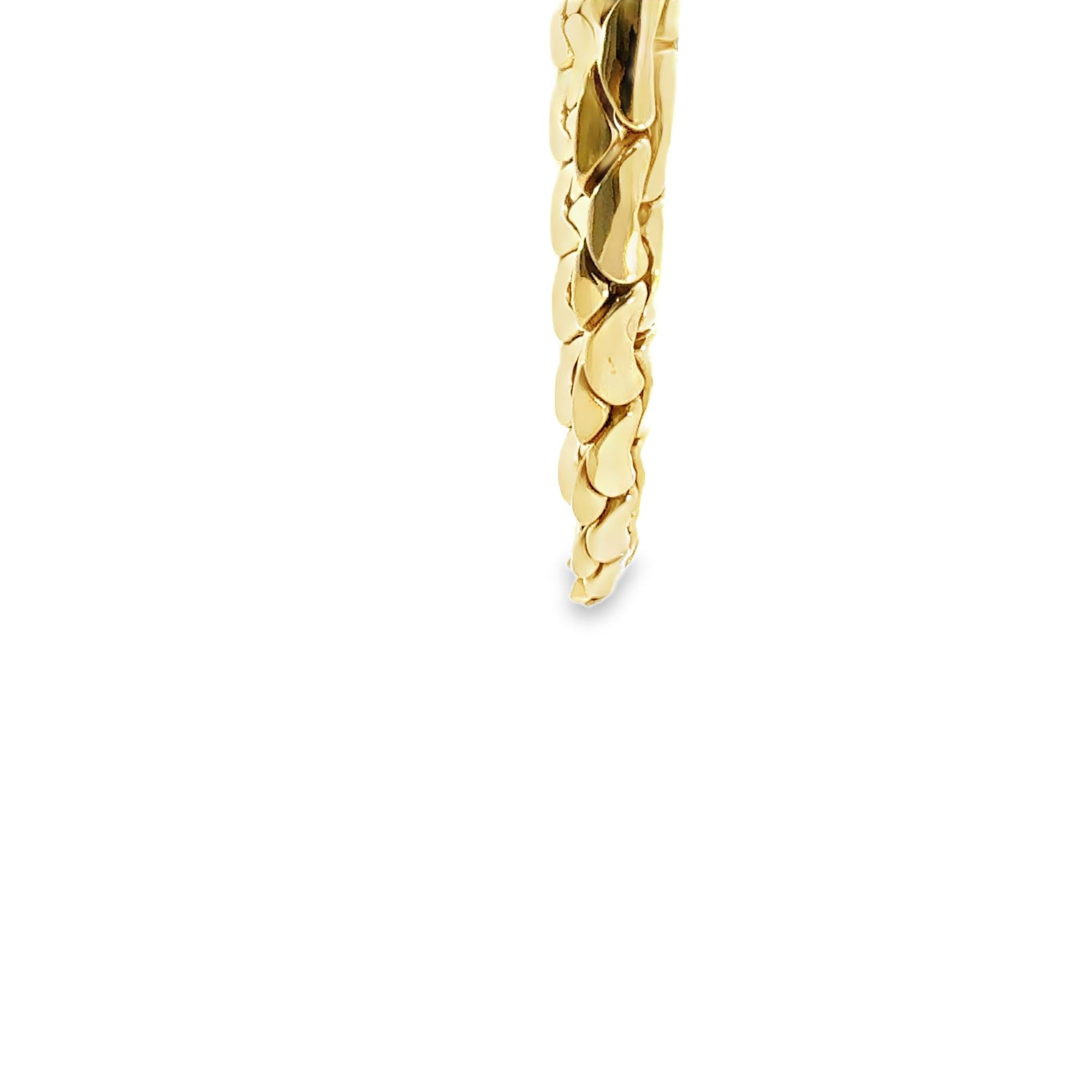 Collana a fagiolo retrò in oro giallo 14K A Link in vendita 2