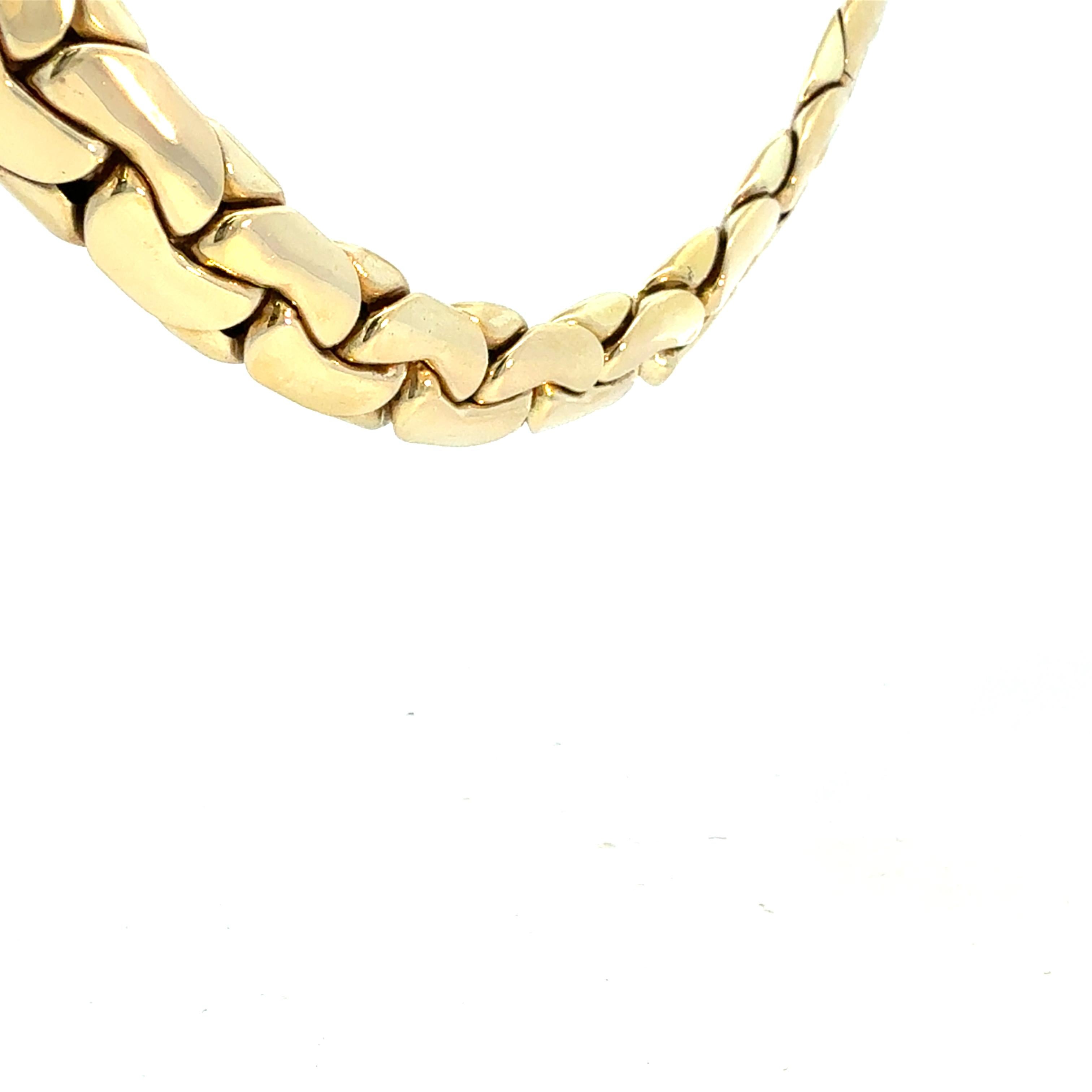 Collana a fagiolo retrò in oro giallo 14K A Link in vendita 3