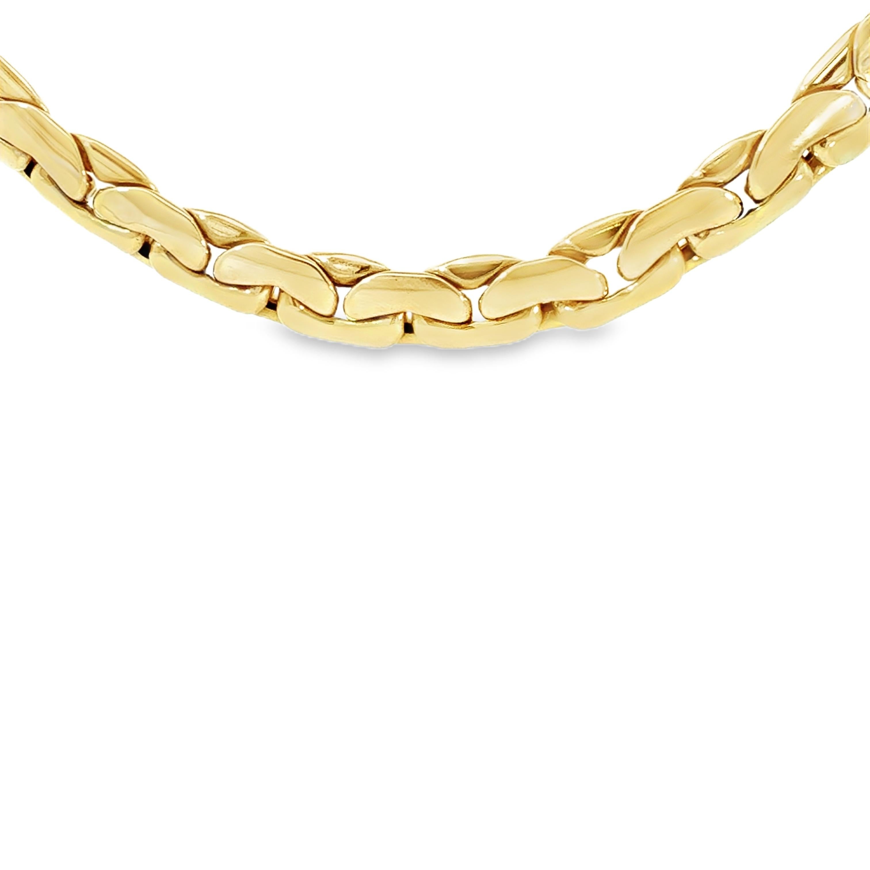 Collana a fagiolo retrò in oro giallo 14K A Link in vendita 4