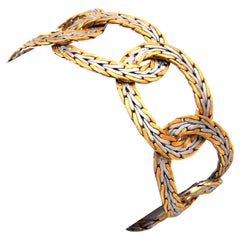 Retro Italian 18K Two-Tone Gold Bracelet, Italy circa 1950