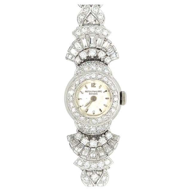 Patek Philippe Ladies Nautilus Platinum and Diamond Bracelet Watch For ...