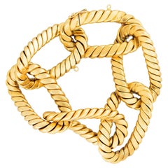Retro Large 18kt Twisted Rope Link Bracelet 58.6dwt