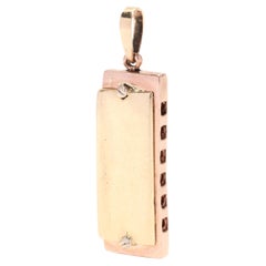 Retro Large Harmonica Charm/Pendant, 14K Rose & Yellow Gold, Musical Charm