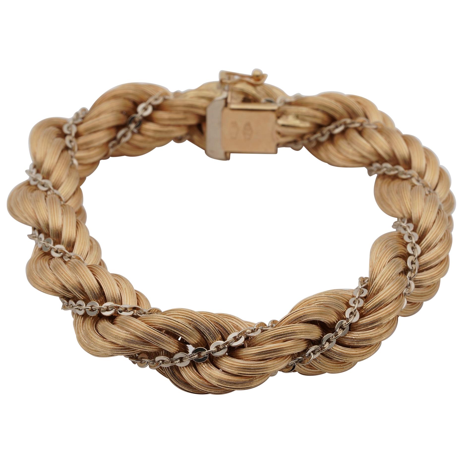 Retro Large Torsade Rope Chain Huge Bracelet For Sale