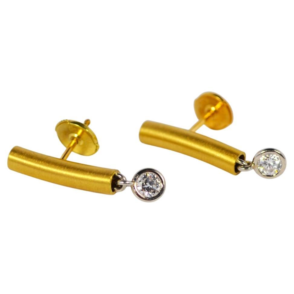 Retro Love 18K Gold Diamond Earrings 0.5 Carat H/SI1