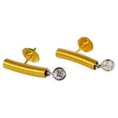 Boucles d'oreilles rétro Love en or 18 carats et diamants 0,5 carat H/SI1