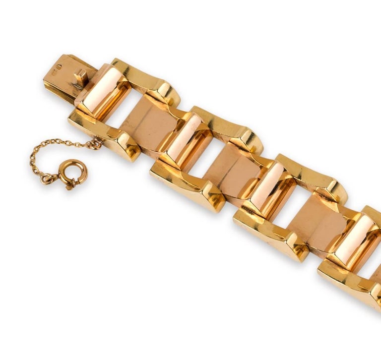 Bracelet Manchette Tank Articulé Oversize Vintage - Style Années 80 - Or/argenté, Occasion