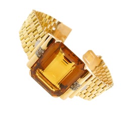 Retro Madeira 57.00 Carat Citrine Gold Bracelet