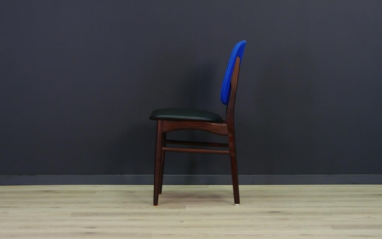 Other Retro Mahogany Blue Chairs Vintage Danish Design, 1960s For Sale