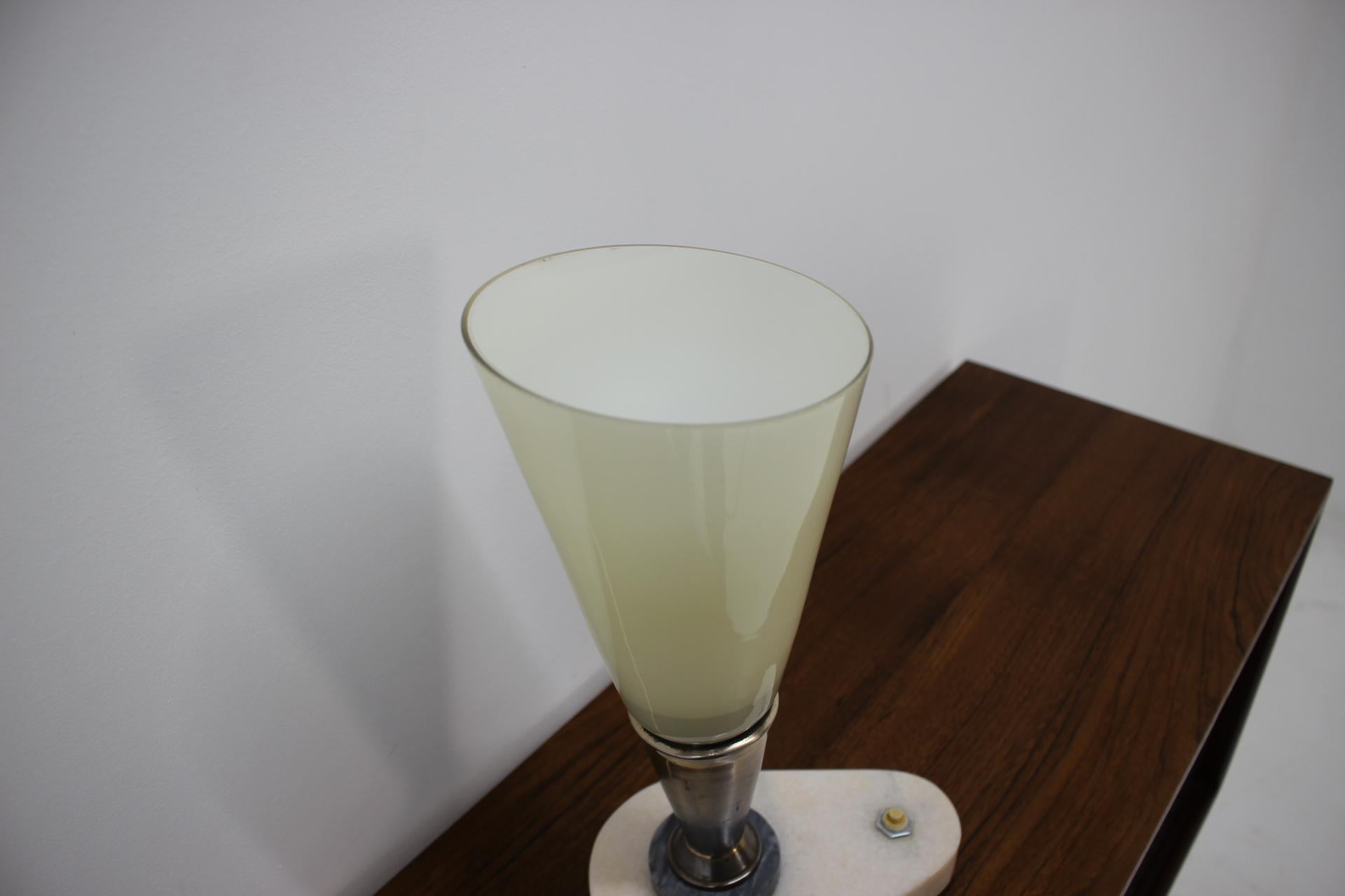 Mid-Century Modern Retro Marble Table Lamp, Kámen Praha, 1960s For Sale