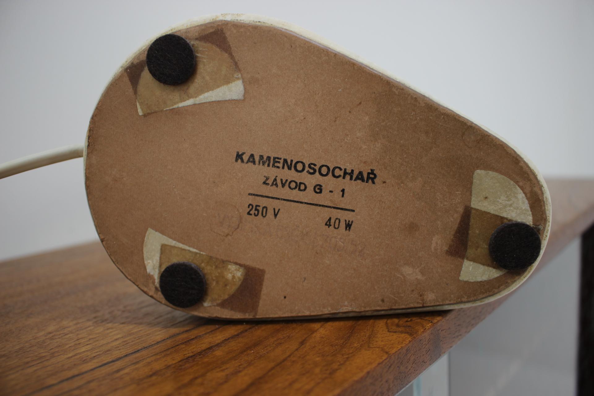 Czech Retro Marble Table Lamp, Kámen Praha, 1960s For Sale