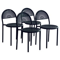Used Memphis Style Metal Dining Chair Set