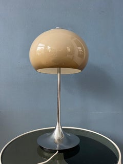 Retro Mid Century Beige Mushroom Table Lamp, 1970's
