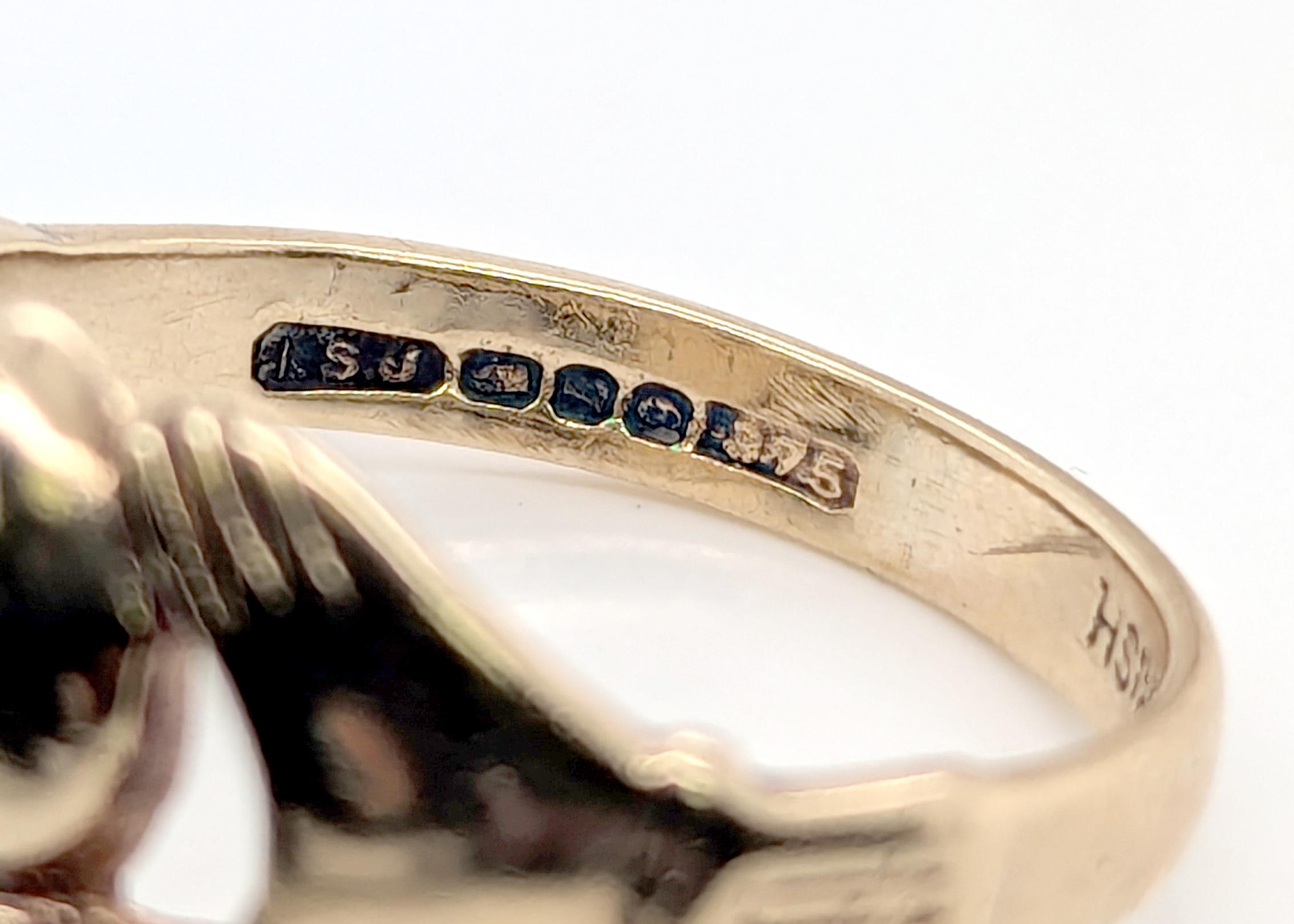 Retro Mid Century Irish Claddagh Ring Yellow Gold Wedding Anniversary 1