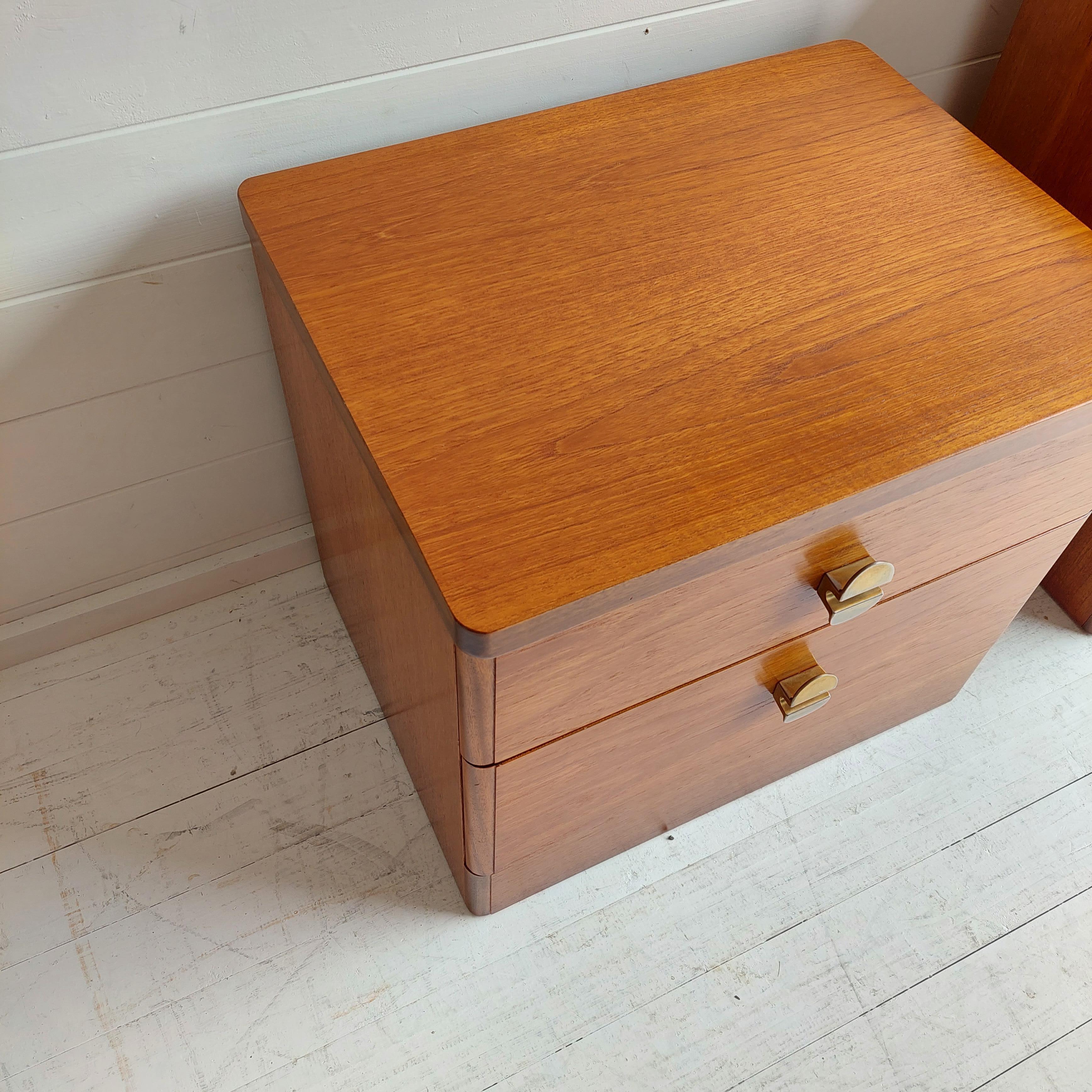 Retro Midcentury Stag Cantata Teak Bedside Tables Drawers Nightstands, 70s 4