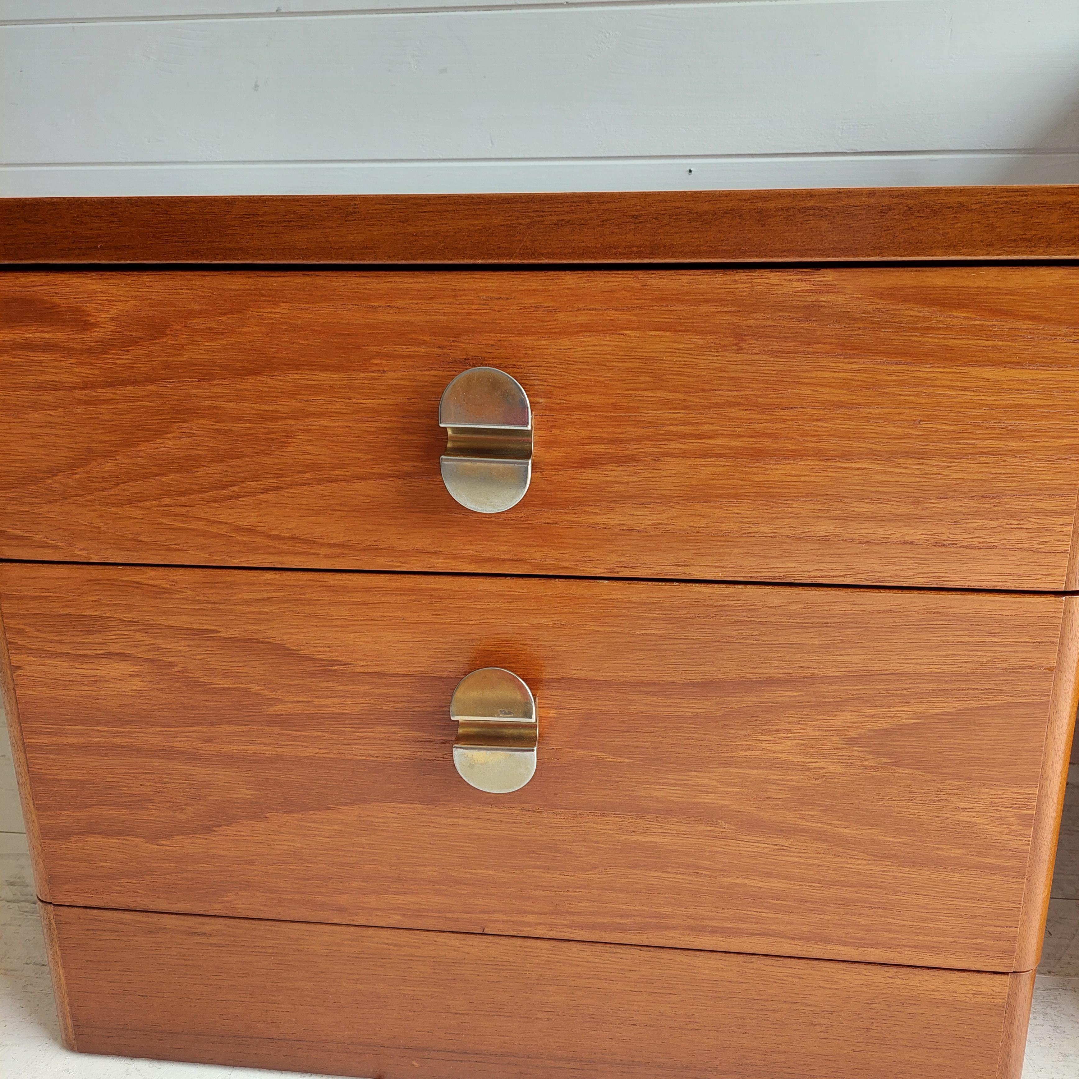 Retro Midcentury Stag Cantata Teak Bedside Tables Drawers Nightstands, 70s 5