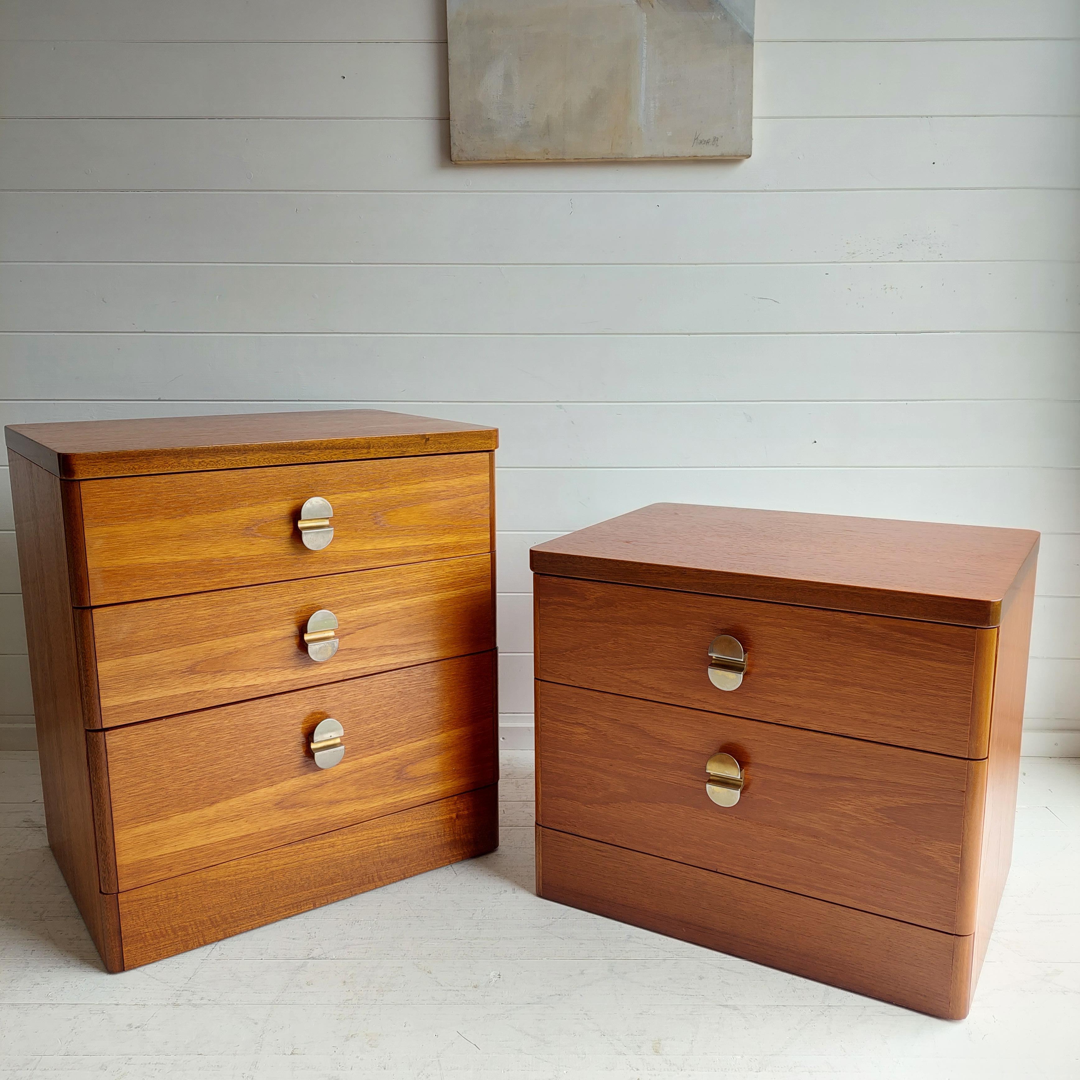 Retro Midcentury Stag Cantata Teak Bedside Tables Drawers Nightstands, 70s 10
