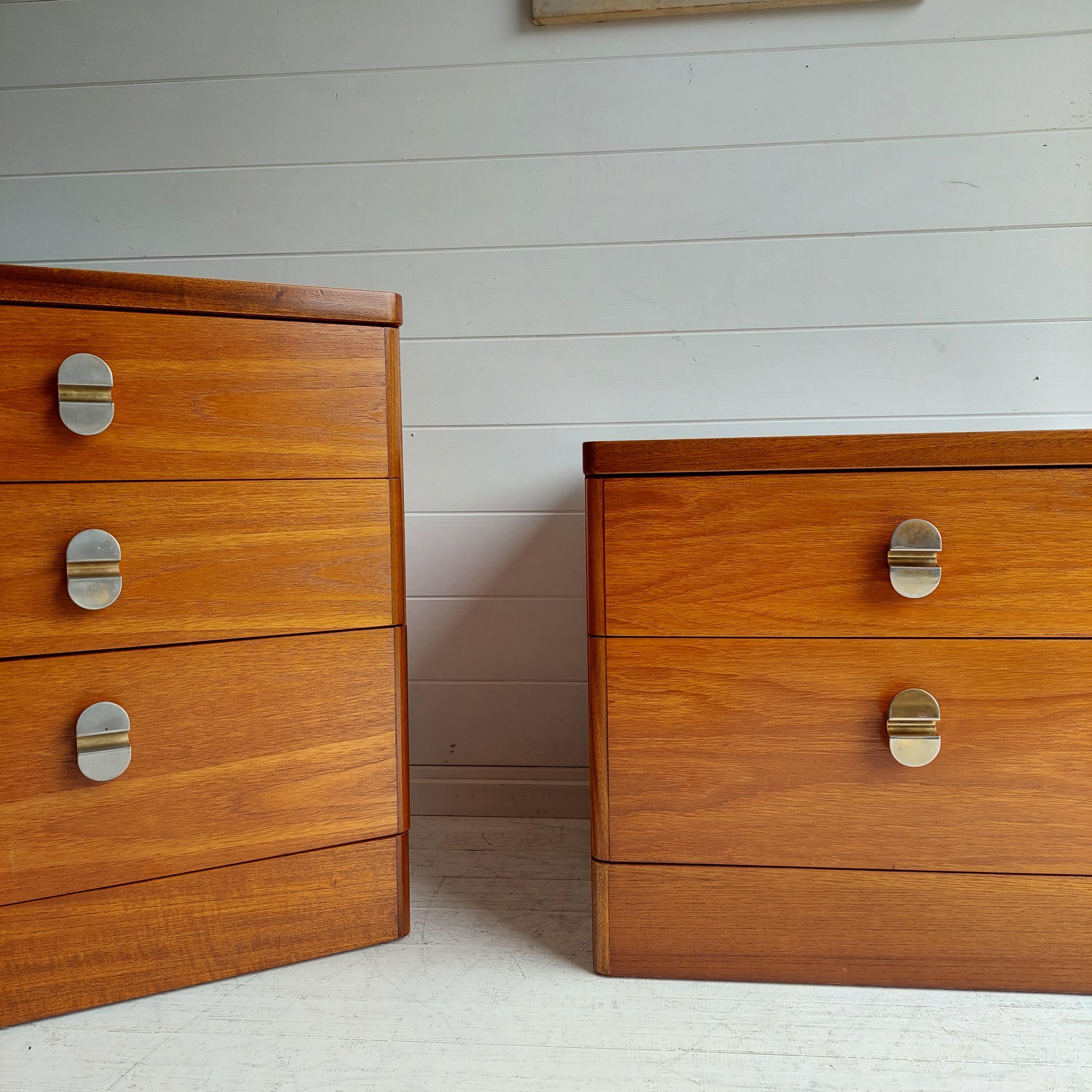 Retro Midcentury Stag Cantata Teak Bedside Tables Drawers Nightstands, 70s 11