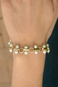 Retro Midcentury Tiffany Pearl Bracelet Retro 2 Rows Mikimoto Original Box