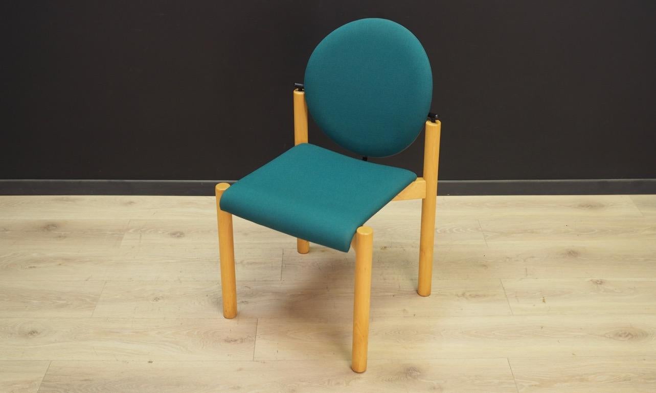 Scandinavian Retro Midcentury German Green Chair Beech For Sale