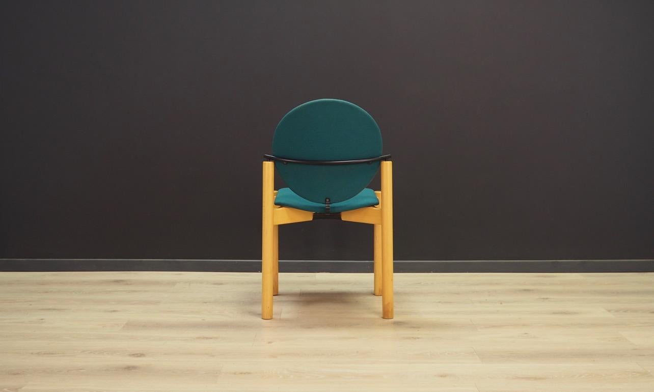 Late 20th Century Retro Midcentury German Green Chair Beech For Sale