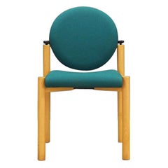 Retro Midcentury German Green Chair Beech