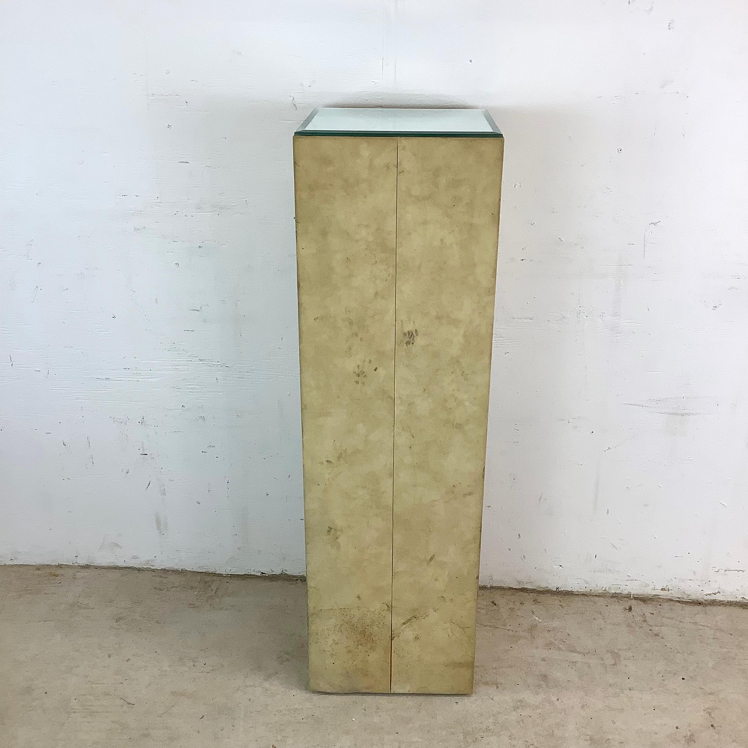 Retro Modern Mirrored Top Display Pedestal in vendita 3