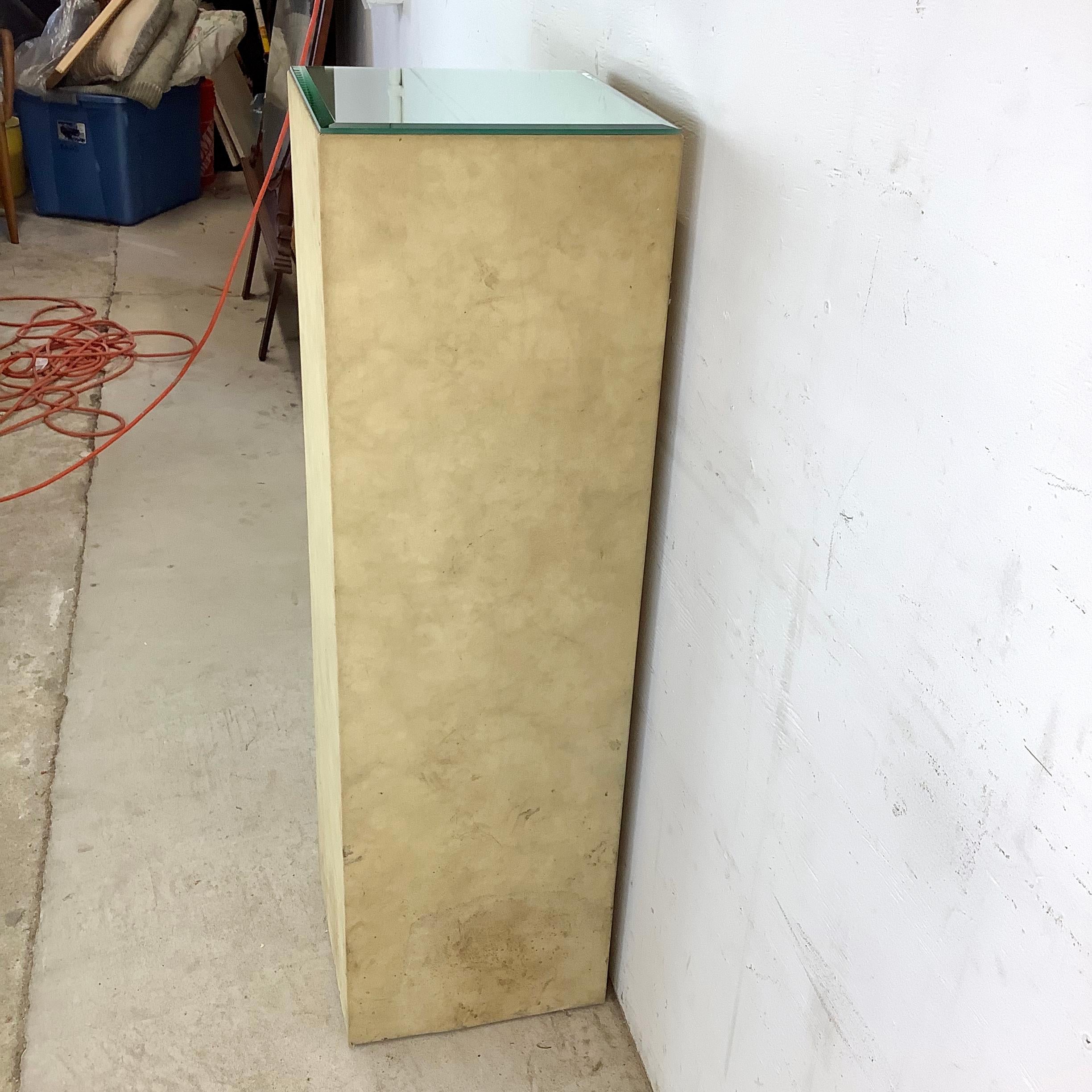 XX secolo Retro Modern Mirrored Top Display Pedestal in vendita