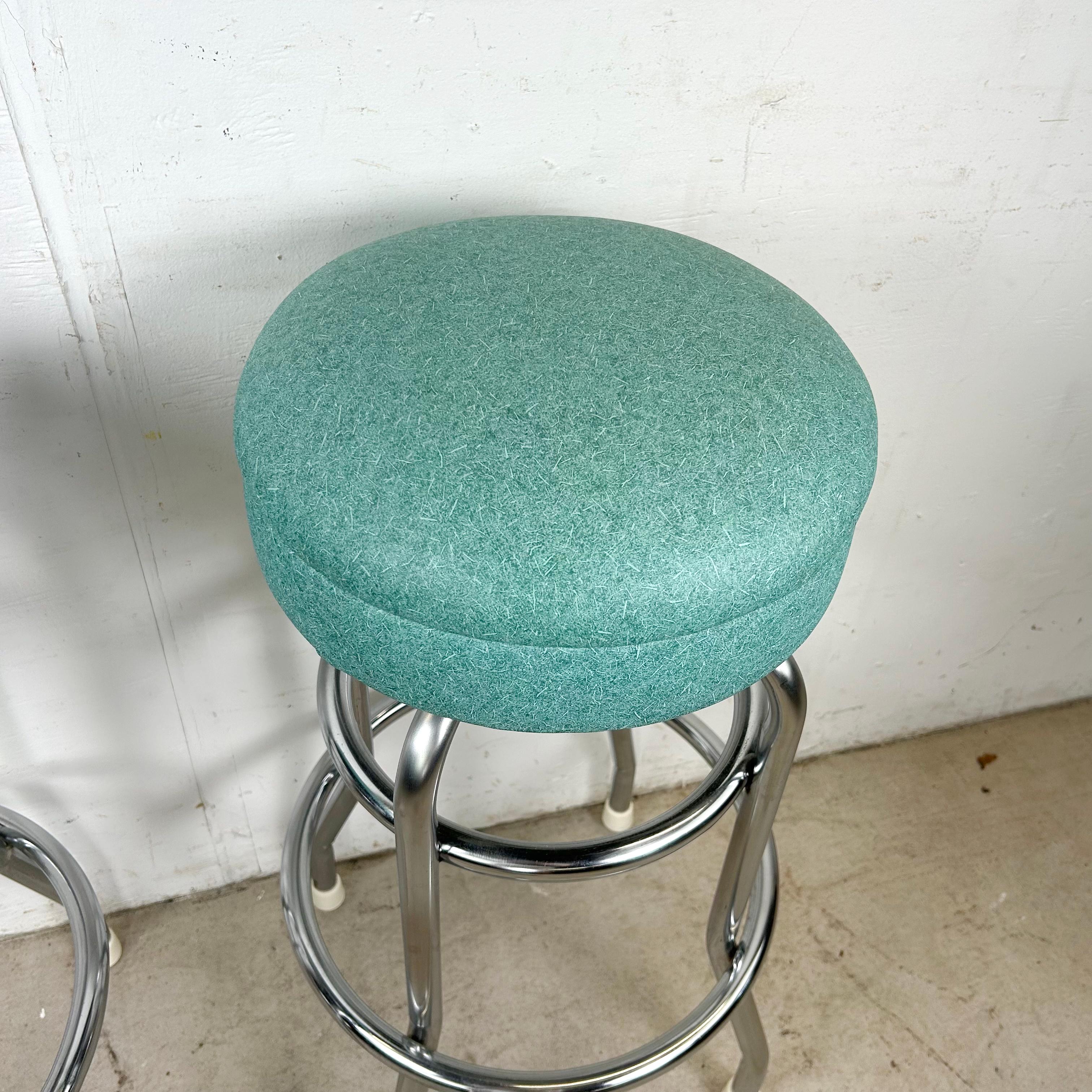Retro Modern Swivel Bar Stools- Set of Six For Sale 7