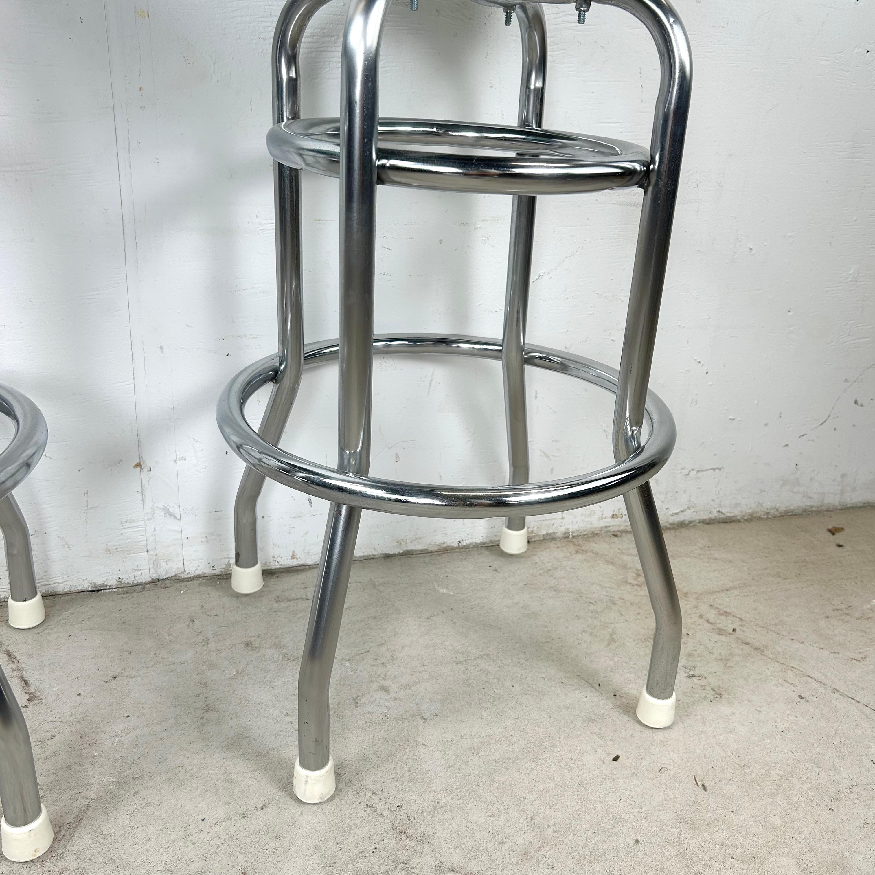 Retro Modern Swivel Bar Stools- Set of Six For Sale 8