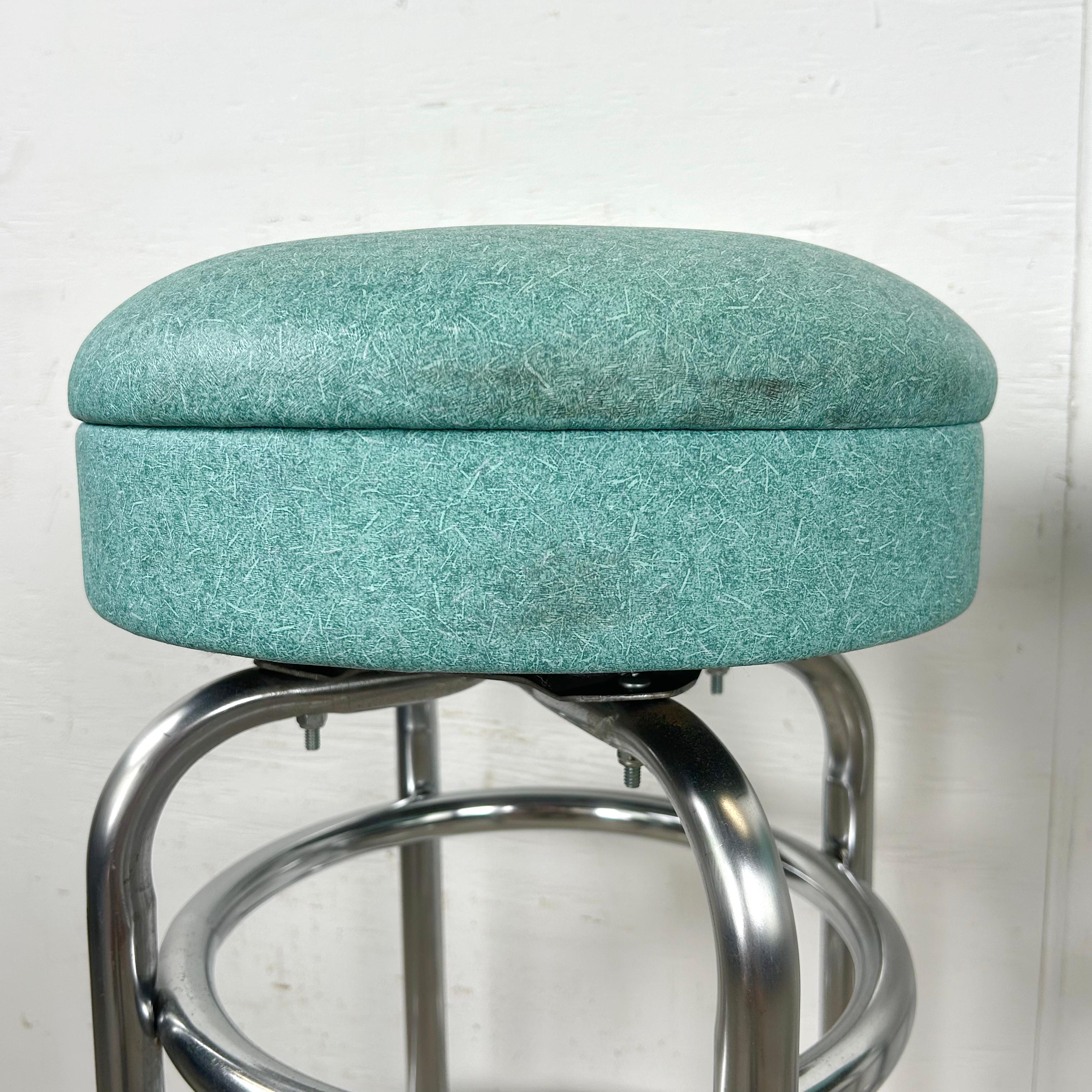 Retro Modern Swivel Bar Stools- Set of Six For Sale 10