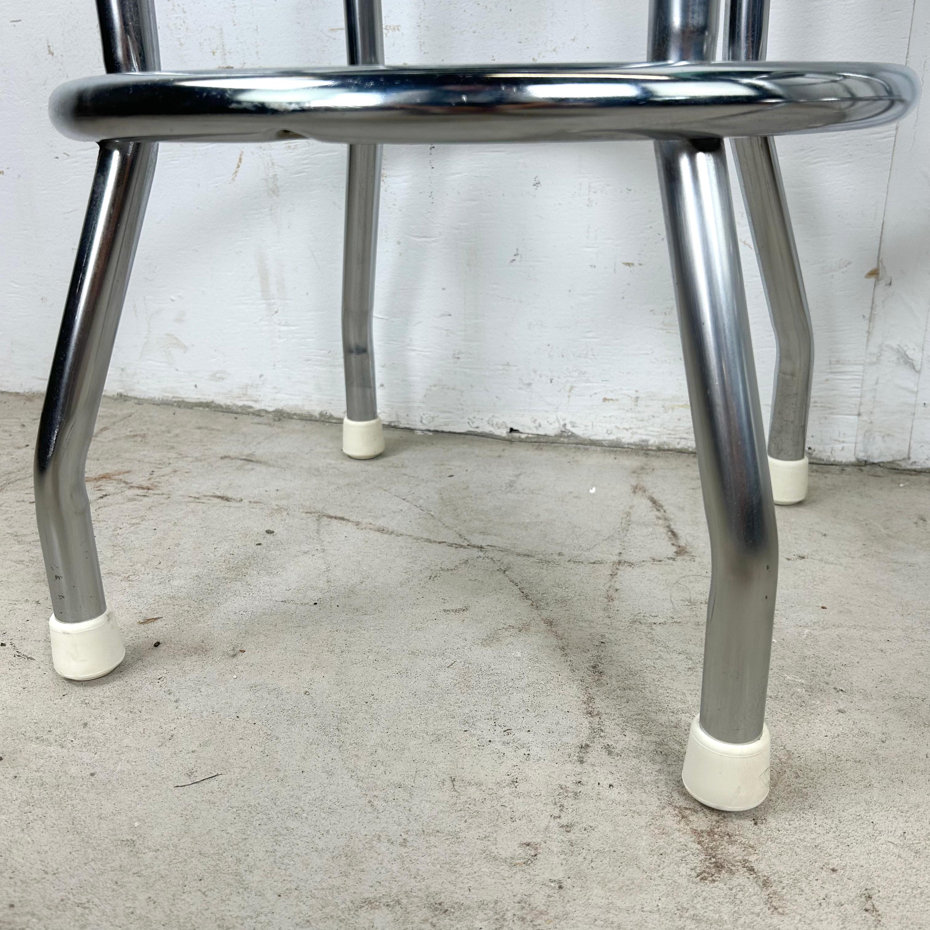 Retro Modern Swivel Bar Stools- Set of Six For Sale 11
