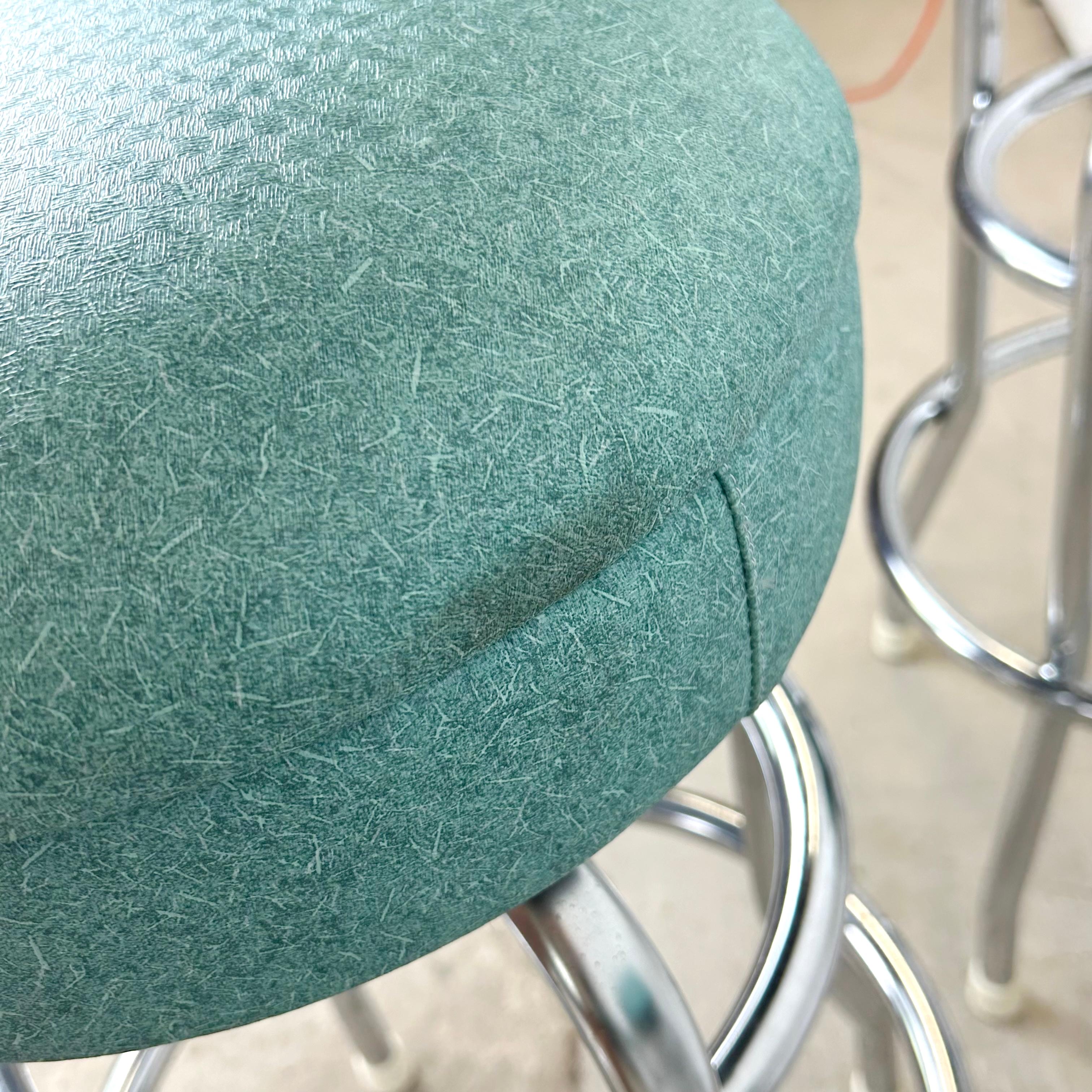 Retro Modern Swivel Bar Stools- Set of Six For Sale 2