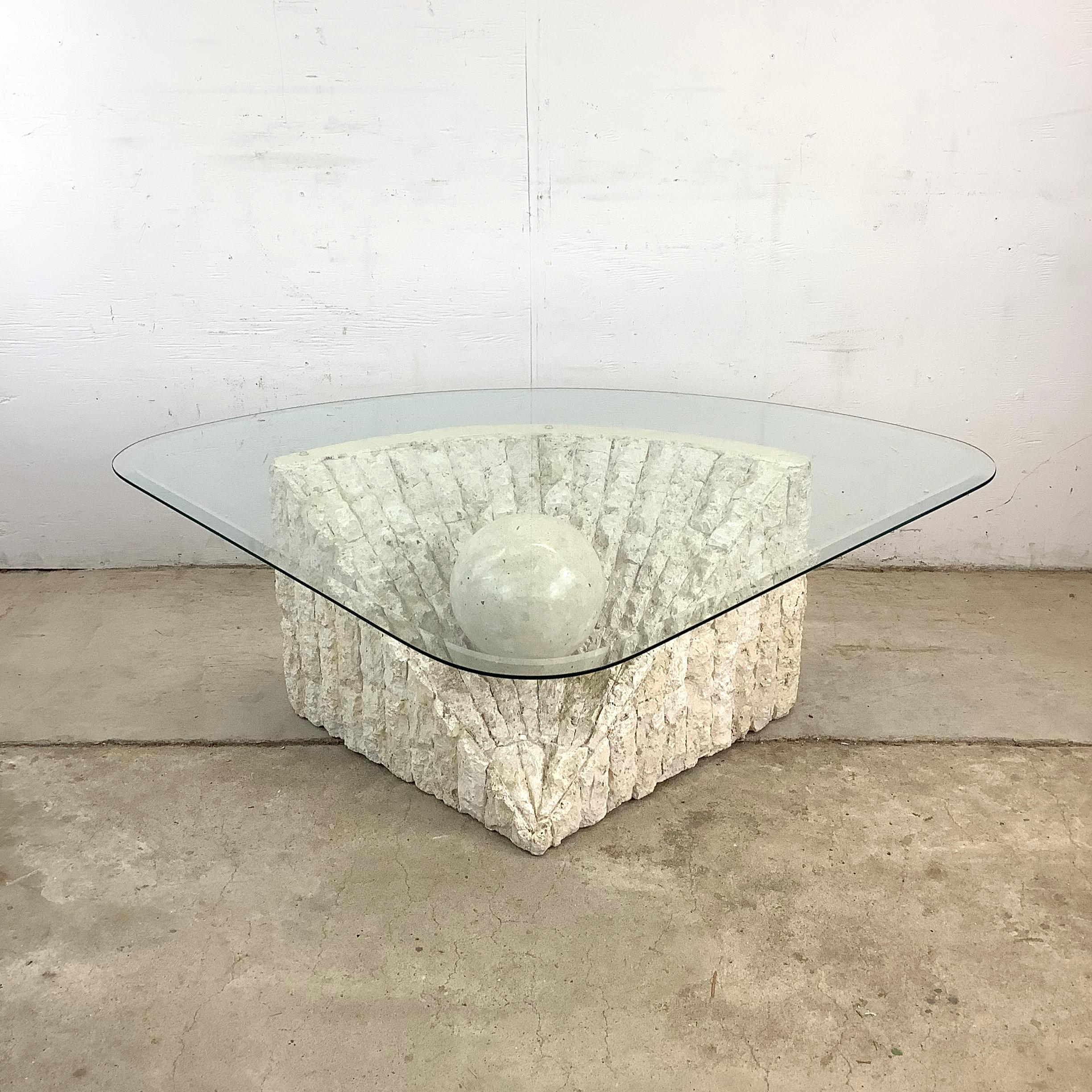 Retro Modern Tessellated Stone Coffee Table For Sale 9