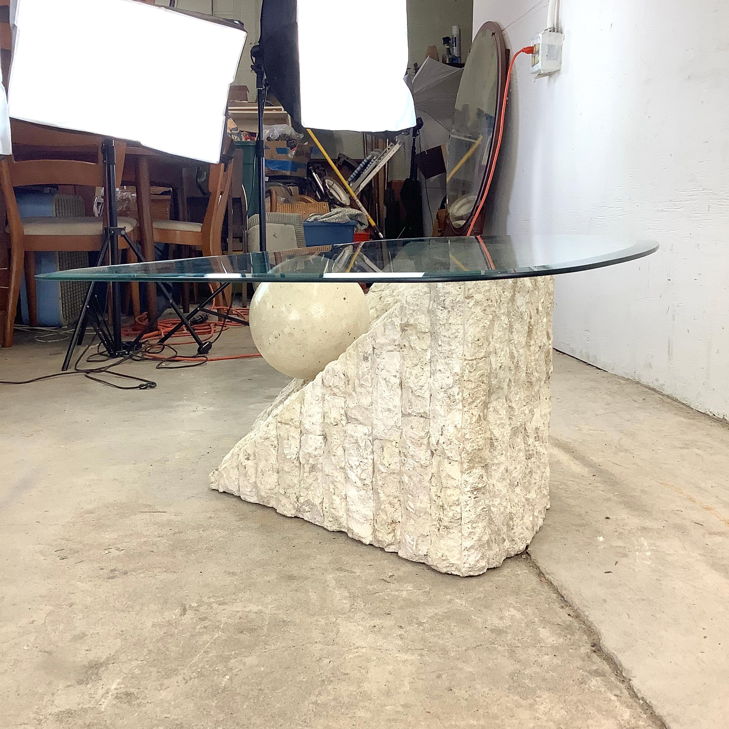 Retro Modern Tessellated Stone Coffee Table In Good Condition For Sale In Trenton, NJ