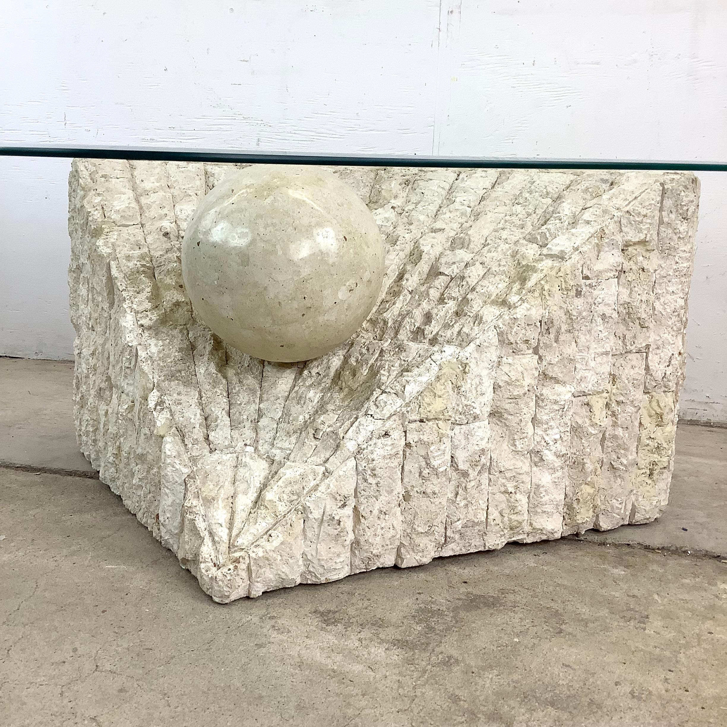 Retro Modern Tessellated Stone Coffee Table For Sale 1
