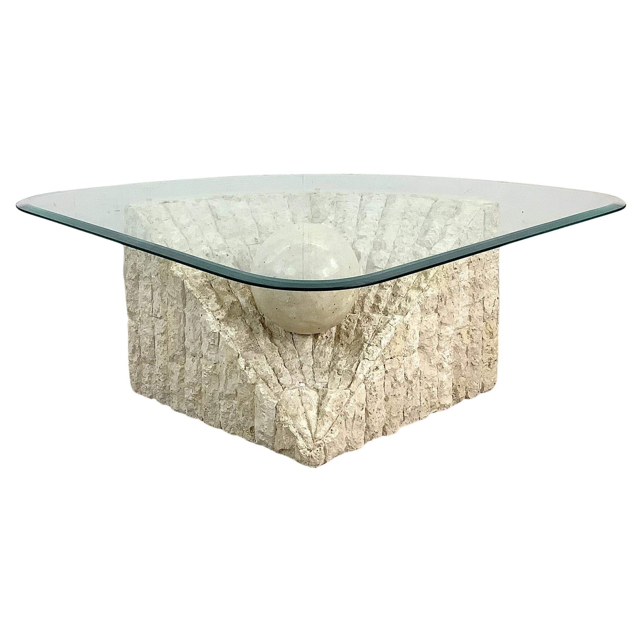 Retro Modern Tessellated Stone Coffee Table For Sale