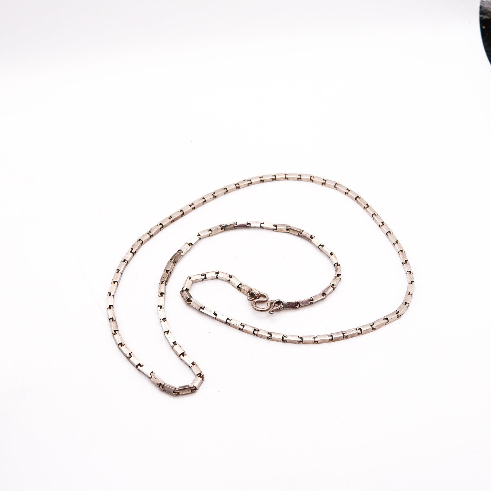 Modernista RETRO MODERNISTA 1970 Catena lunga vintage in argento massiccio .925 in vendita
