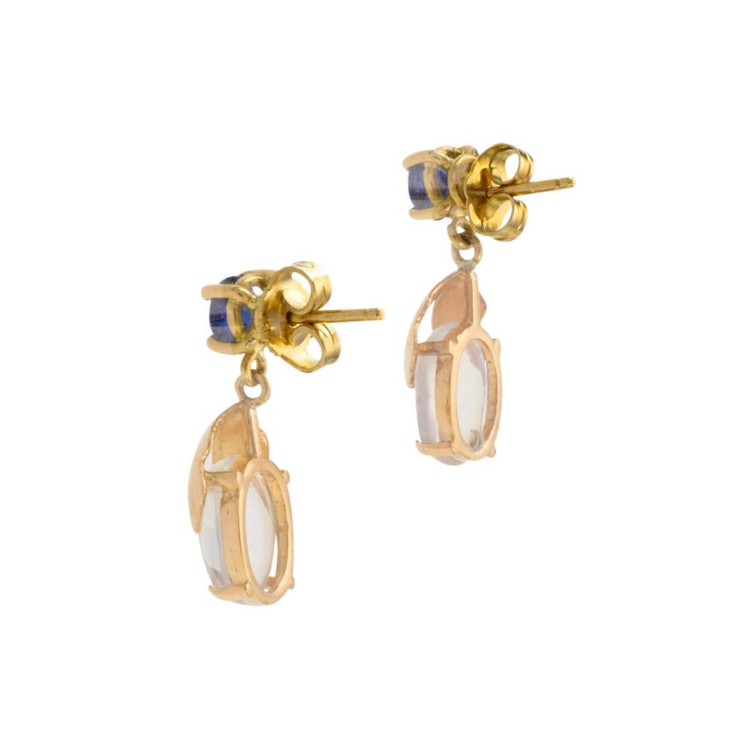 moonstone and sapphire earrings